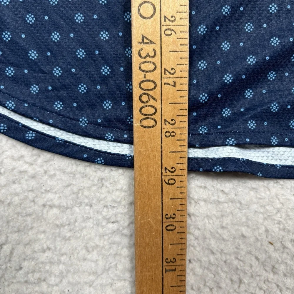 Jachs New York Button Shirt Mens L Blue Geometric Stretch Performance Short Slv